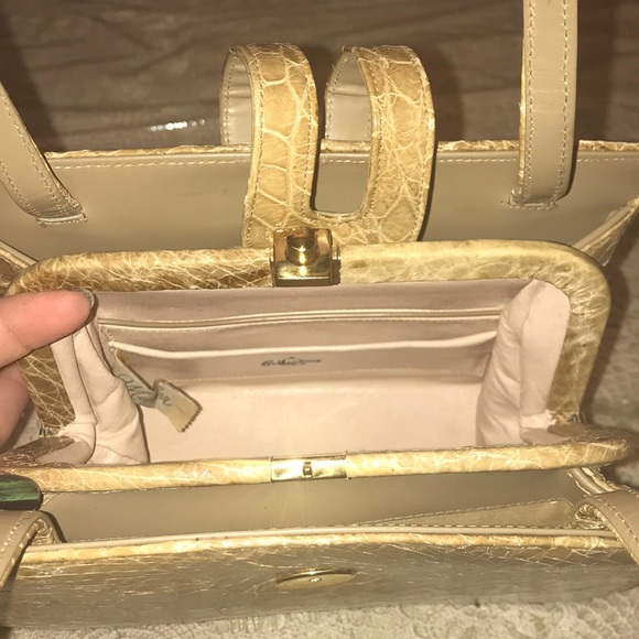 GENUINE 1950s Vintage Bellestone Tan Leather Purse - Picture 6 of 8